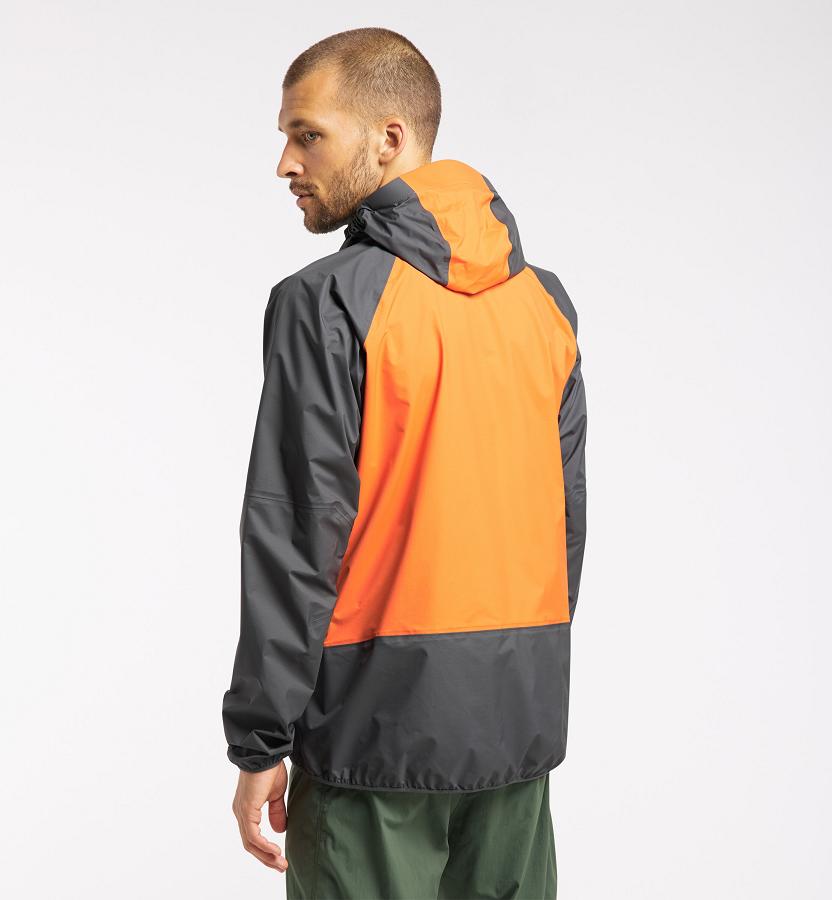 Haglöfs Mens L.I.M Comp Waterproof Jacket Orange/Black New Zealand 21640QNAE